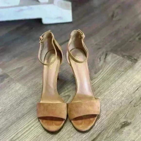 ALDO Women Beige Blush Suede Stiletto Shoe Sandal - Picture 5 of 5